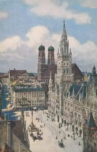 Germany Munchen Marienplatz mit Rathaus