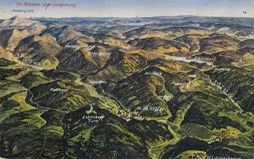 Germany Baden-Wurttemberg St Blasien und Umgebung map view