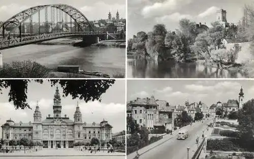 Postcard Hungary Gyor scenes