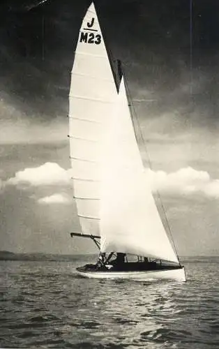 Postcard Hungary Balaton sailing vessel