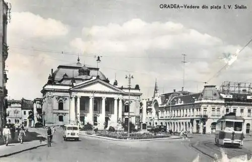 Postcard Romania Oradea piata Stalin