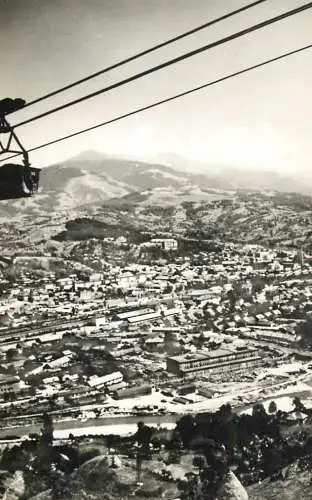 Postcard Romania Petrosani funicular minier si vedere