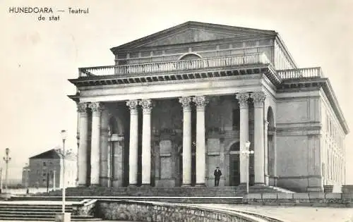 Postcard Romania Hunedoara teatrul de stat