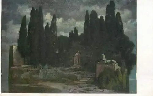 Fine art postcard painting Hermann Rusiduhli Mythologische insel