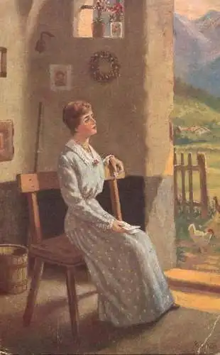 Fine art postcard painting R. De Witt sehnsuchstraume