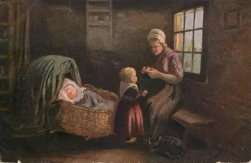 Fine art postcard painting A. Neuhuys