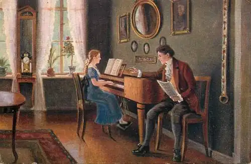 Fine art postcard painting Deutsche Meister H Zeller