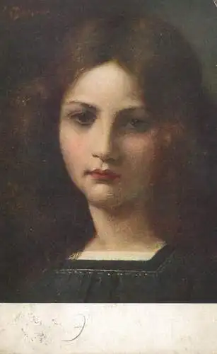 Fine art postcard painting Georg Buchner Erika