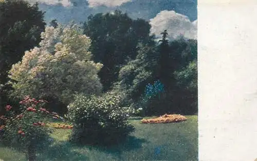 Fine art postcard painting Szinyei Merse parklandschaft
