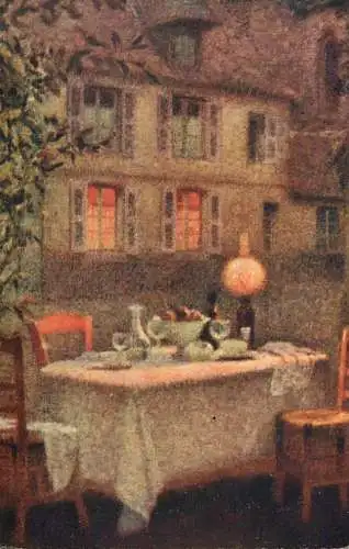 Fine art postcard painting H. Le Sidaner the table