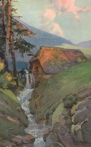 Fine art postcard Fr. Reiss Herbst im Schwarzwald