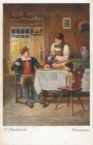 Fine art postcard F. Sonderland Unterwegs