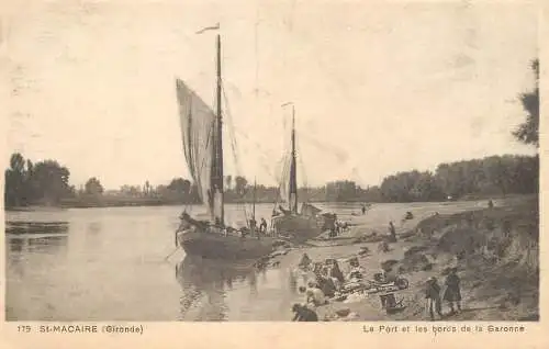 Postcard France St. macaire sail boat