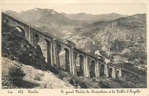 Postcard France Lourdes grand viaduct du funiculaire