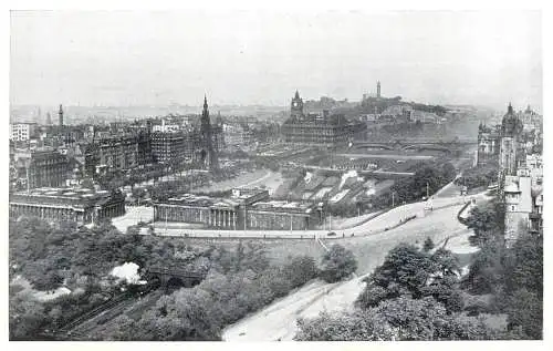 Edinburgh Scott monument, Prince Street Gardens and Calton Hill