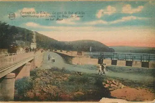 Postcard Belgium Gileppe dam and lake