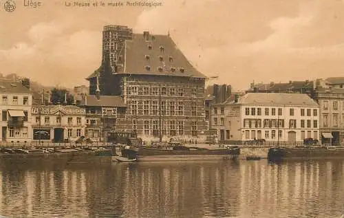 Postcard Belgium Liege archeological museum