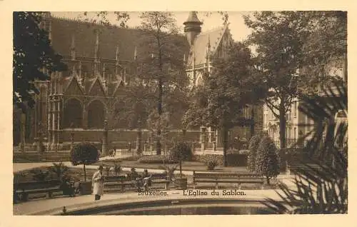 Postcard Belgium Bruxelles Sablon church