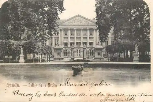 Postcard Belgium Bruxelles palais de la Nation
