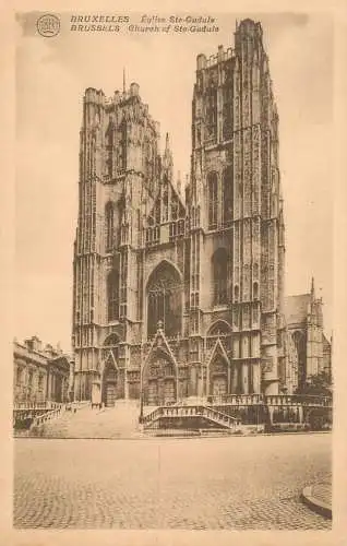 Postcard Belgium Bruxelles St. Gudule church