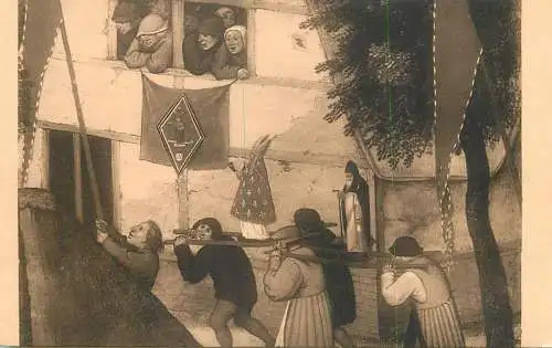 Postcard Belgium P, Brueghel il dit d'Enfer la procession