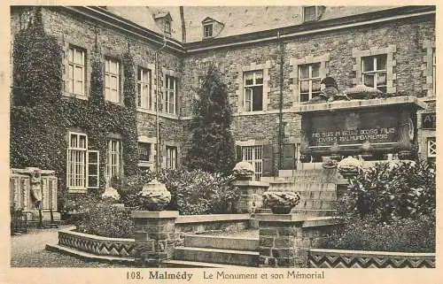 Postcard Belgium Malmedy le monument et son memorial