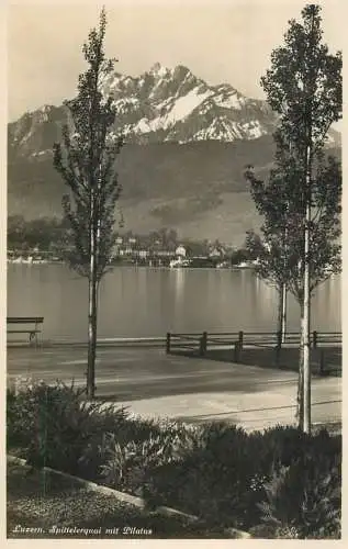 Switzerland Luzern Spittelerquai mit Pilatus