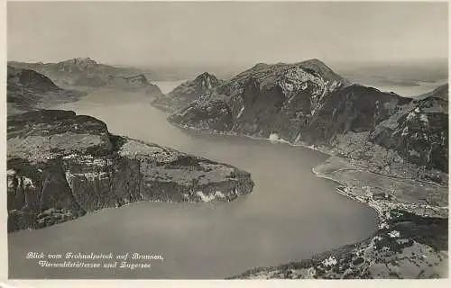 Switzerland Blick vom Frohnalpstock auf Brunnen Vierwaldstattersee und Zugersee