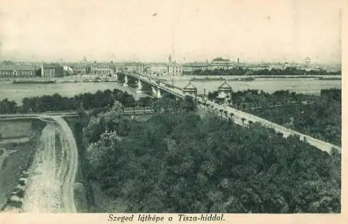 Hungary Szeged view with Tisza bridge