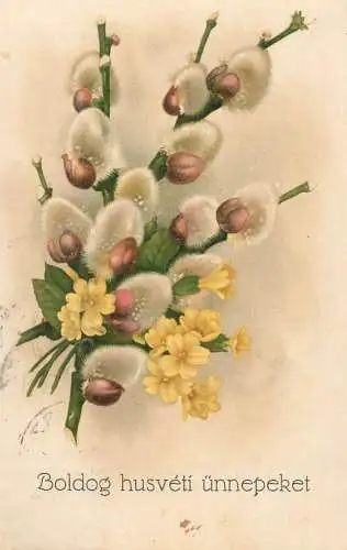 Postcard flowers New Year
