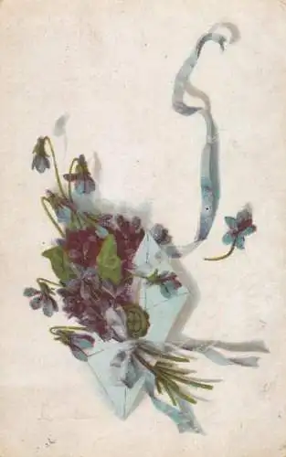 Postcard flowers envelope