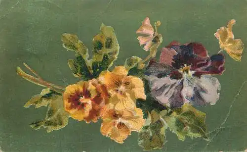 Postcard flowers heart eases bouquet