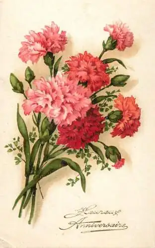 Postcard flowers pink carnation