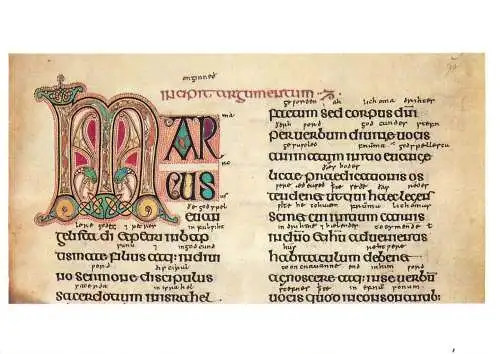 Postcard fine arts British Library the Lindisfarne Gospels
