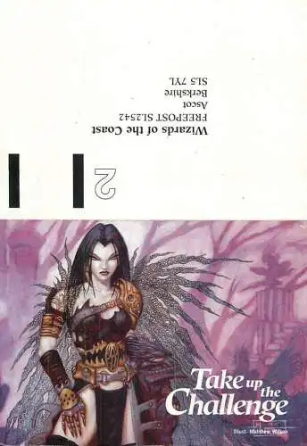 Postcard advertising Take up the challenge Wizards of the Coast
