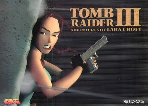 Postcard advertising games Tomb Raider III Lara Croft