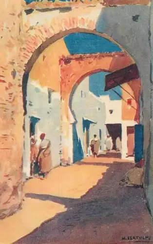 Morocco Tetouan Calle de los Arcos Mariano Bertuchi signed painting