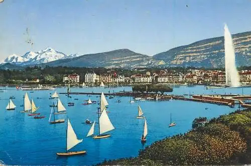 Switzerland Geneve Regata - La Rade et Mont-Blanc