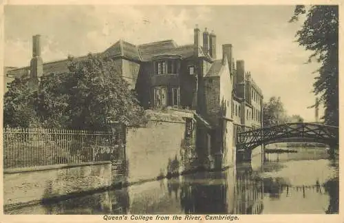 England Cambridge Queen's College from the river