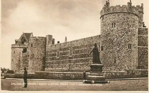 England Windsor Castle Salisbury Tower (right) & Curfew Tower (left)