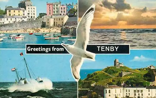 Wales Greetings from Tenby multi view