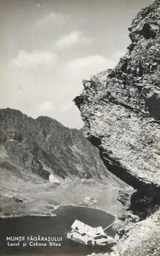 Romania Lacul si Cabana Balea vedere din Muntii Fagaras