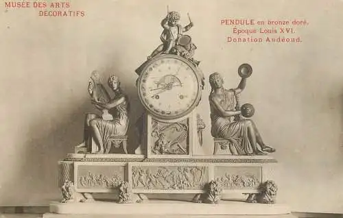 Musee des Arts Decoratifs Pendule en bronze dore Epoque Louis XVI Donation Audeoud