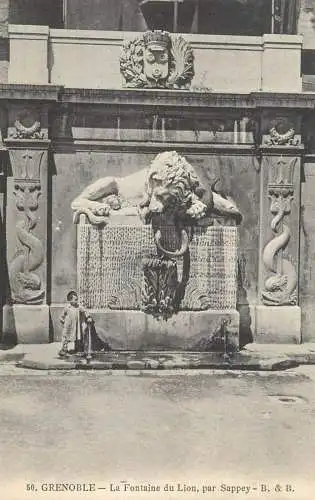 France Grenoble La Fontaine du Lion par Sappey