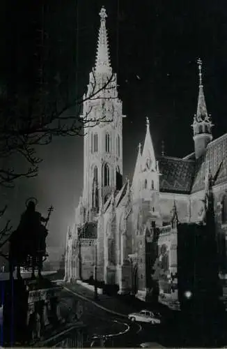 Hungary Budapest Matthias Church & St Stephen's monument night view