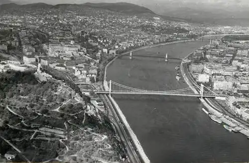 Hungary Budapest Elisabeth Bridge & Danube panoramic view