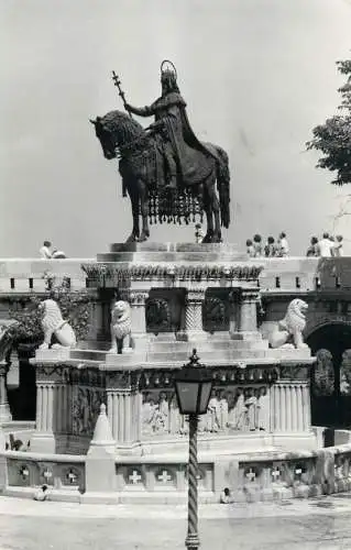 Hungary Budapest St Stephen equestrian statue monument