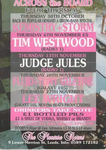 Postcard advertising across the board Tim Westwood Judge Jules