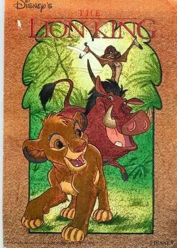 Postcard Disney Lion king pumba cartoons
