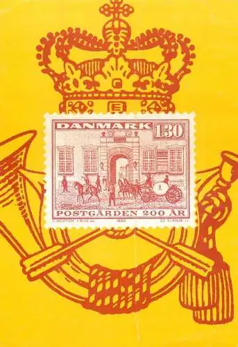 Postcard Denmark coat of arms 130 postgarden stamp Achton Frits